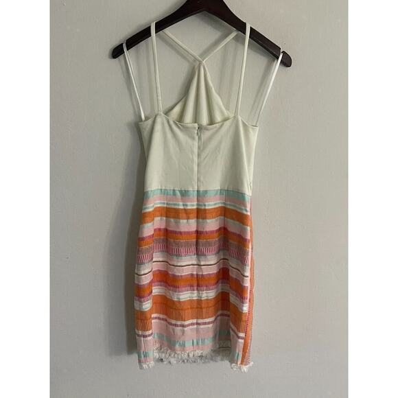 Hutch Dress 4 Kalyn Halter Fringe Skirt Ivory Embroidered Stretch Anthropologie - Picture 8 of 10